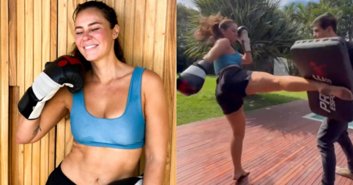 Treino de Paolla Oliveira: atriz exibe agilidade e fôlego em aula de boxe